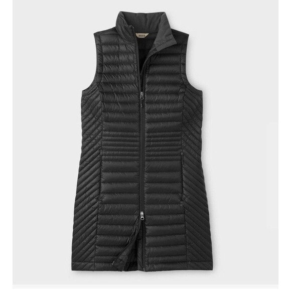 Duluth Trading Pertex Women's Black Down Right Long Vest Medium Tunic Puffer - Picture 1 of 10